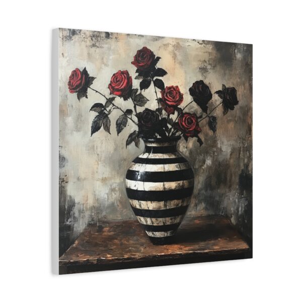 Elegant Black and White Rose Canvas Art for Home Decor - Image 2