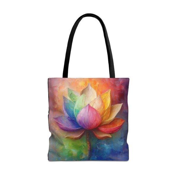 Vibrant Lotus Flower Tote Bag - Colorful Art Carryall for Eco-Friendly Shoppers