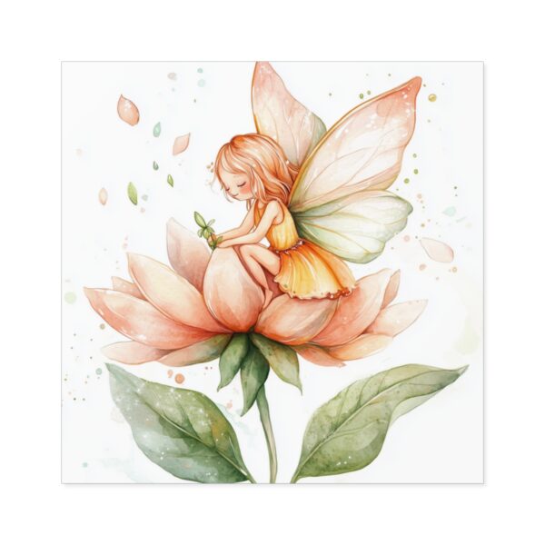 Whimsical Fairy Flower Square Stickers - Indoor/Outdoor Decor