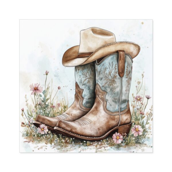 Rustic Cowboy Boots Square Stickers - Perfect for Country Lovers and Western Decor