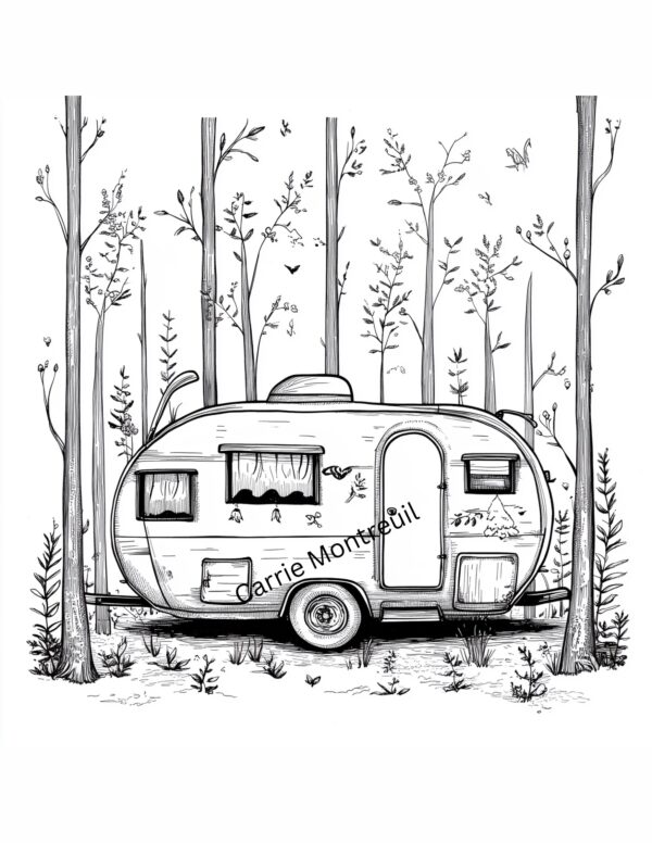 Camper in the woods